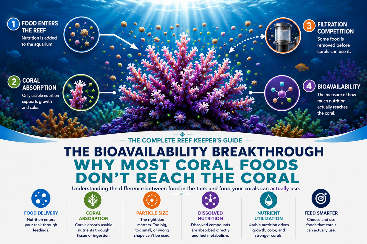 The Bioavailability Breakthrough — Why Most Coral Foods Don’t Reach the Coral